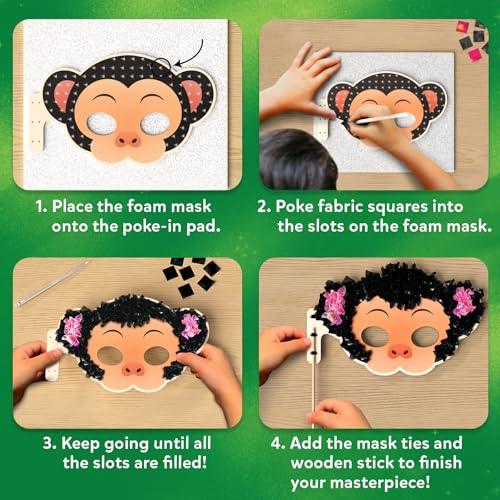 Image of Skillmatics Poke-in Art - Animal Masks, Mess-Free Fun for Kids, DIY Craft Kit, Creative Activity, Gifts for Girls & Boys Ages 4, 5, 6, and Up
