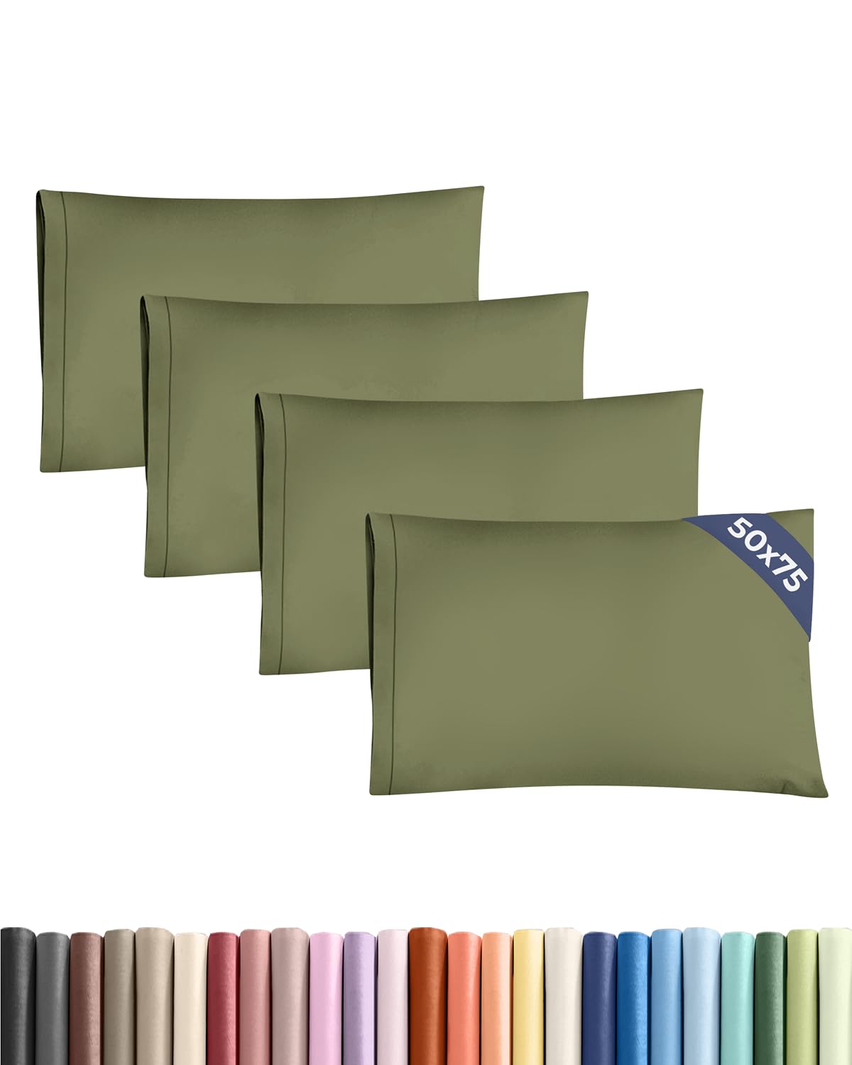 CGK 4 Pack Standard Size Sage Green Pillow Cases 50x75 cm with Envelope Closure - Brushed Microfiber - Soft, Wrinkle & Fade Resistant - Breathable, Hypoallergenic & OEKO-TEX Standard 100 Certified โ image 1
