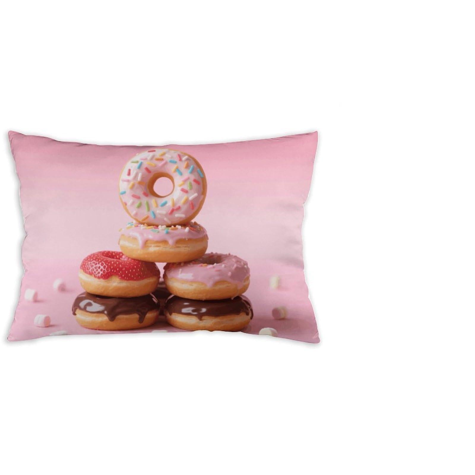 FodPand Decorative Throw Pillow Covers 12x20 Short Plush Donuts Body Pillowcase Cushion Cases with Invisible Zipper Rectangle Lumbar Pillow Shells for Sofa Couch Chair Bed Home Decor