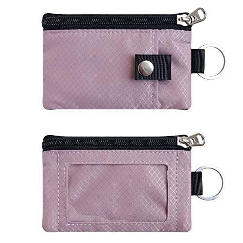 Image of CHENSPRX Minimalist RFID Blocking Small Wallet with ID Window,WaterResistant Zip Id Case Wallet with Lanyard Keychain for Cards,Cash,Travel,Women,Men
