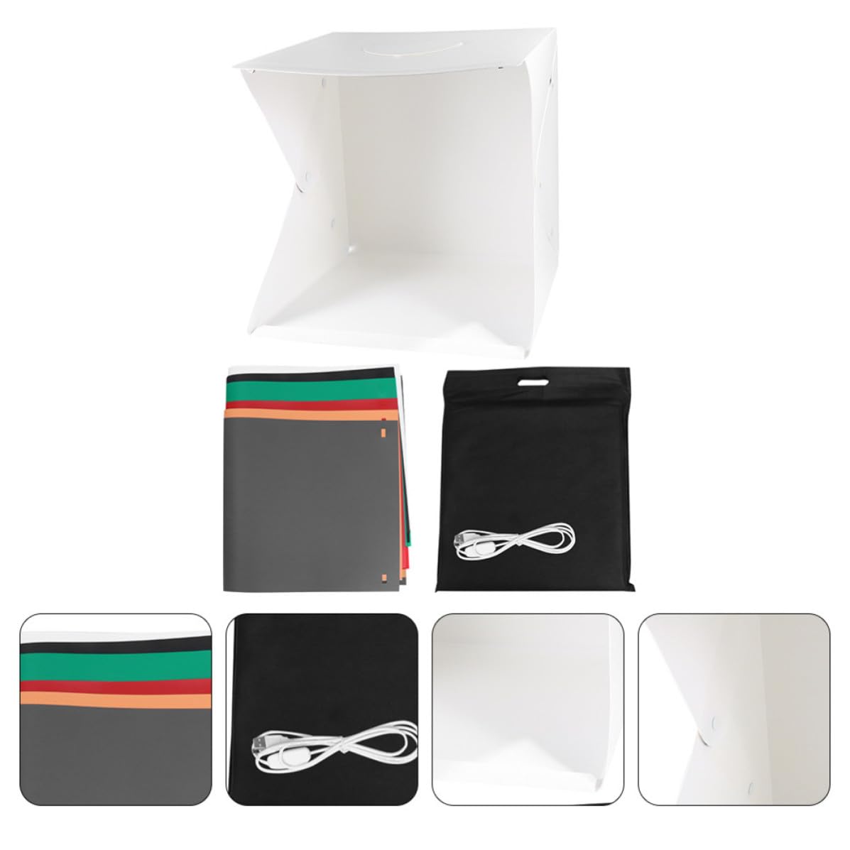 ULTECHNOVO Mini Tente de Shooting Photo Portable 40cm Éclairage LED Réglable, Fond Blanc en PVC et Polyester, Anti-Reflets pour Petits Produits et Gadgets