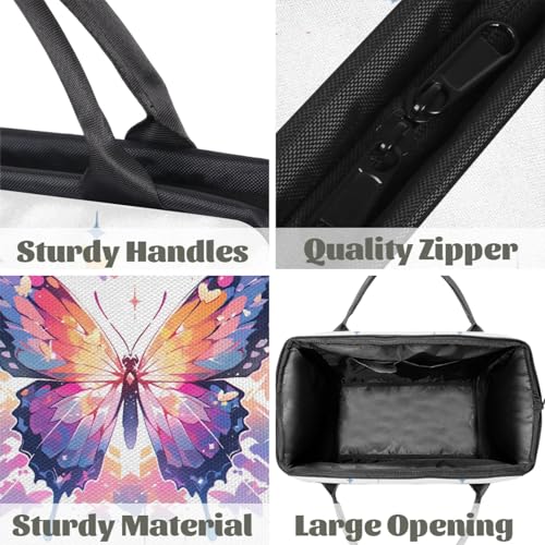 Butterfly Gym Bag for Women Men Travel Sports Duffel ith Trolley Sleeve Waterproof Sports Gym Weekender Overnight Carry On Tote Bag for Travel Gym Sport-224