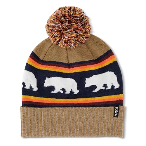 KAVU Herschel Pom Beanie Knit Ski Cap - Snow Bear