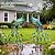 Kircust Metal Peacock Sculptures - Set of 2 Outdoor Garden Yard Art, Durable Weather-Resistant Lawn Statues, Hand-Painted, 30.7" H - Ideal for Backyard, Patio, and Porch Decor