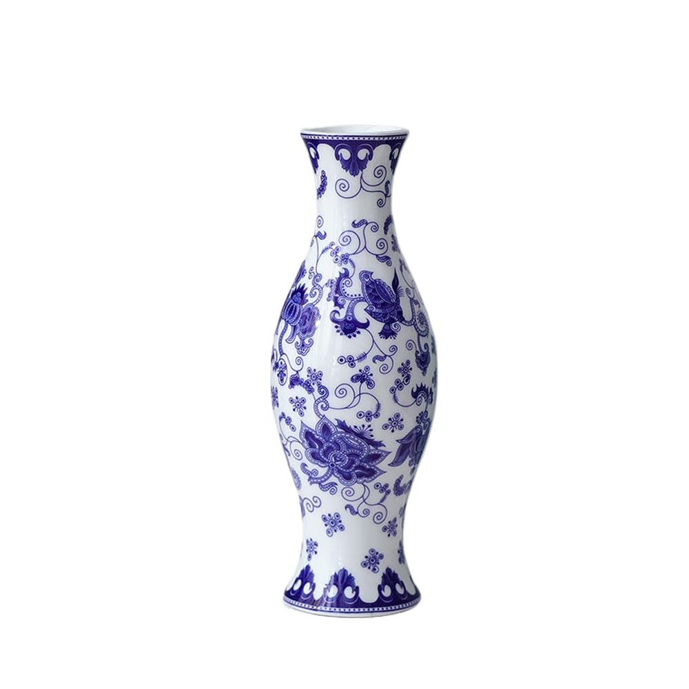 asdchZen Small Blue And White Ceramic Vase, Chinoiserie Ceramic Vase,Jingdezhen Collection Porcelain Vase, Decorative Porcelain Vase, Centerpiece Table Decoration Arrangement,C