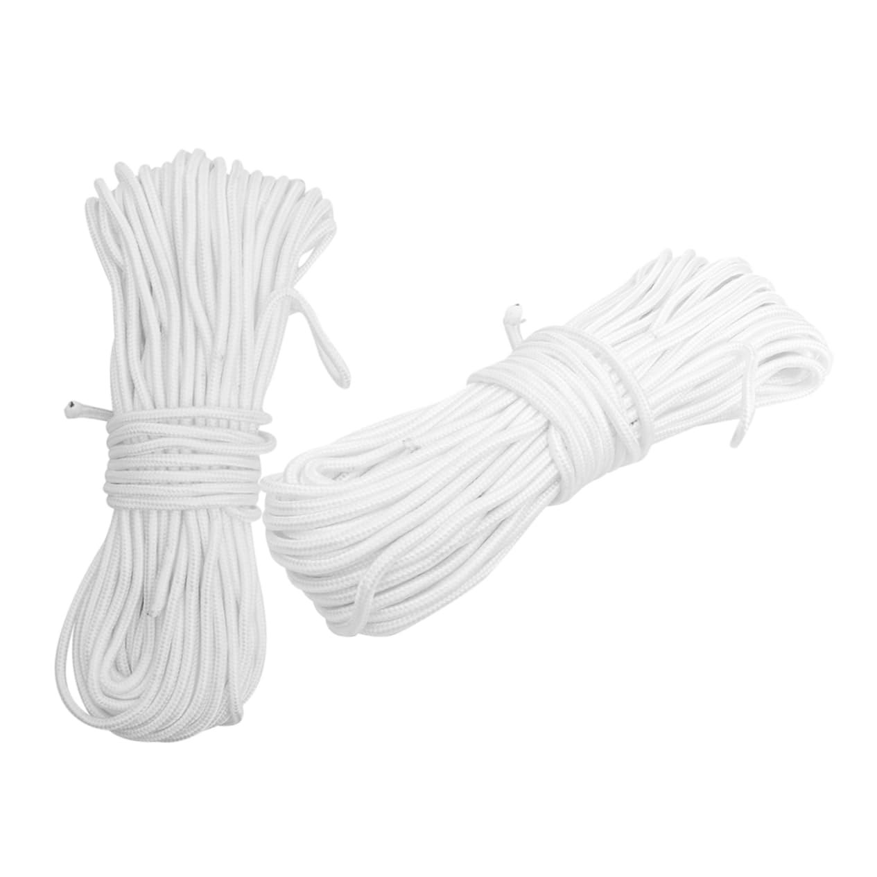 Corda in Nylon Bianco 6mm X 30m, 2 Pezzi per Stendibiancheria | Uso Esterno e Viaggi, Semplice da Annodare e Sciogliere, per Progetti Creativi e Fai da Te