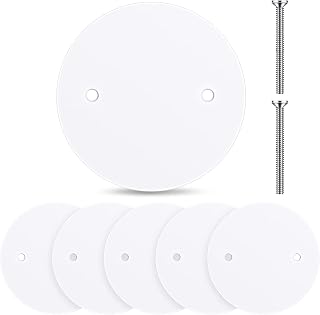 Shimeyao Plastic Flat Blank Plate Wall Hole Cover Ceiling Outlet Cover, Electrical Box Plate with M3.5 Screws for Ceiling Fan Light Switch Junction Box(26 Pcs,5 Inch in Diameter)