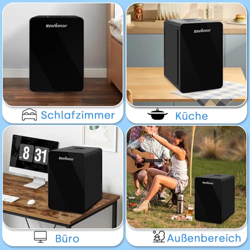 Enventor Mini Kühlschrank 15 Liter, Mini-Kühlschränke für Kosmetik, Gaming, 220V AC/ 12V DC, Heiz- und Kühlmodi, Tragbare Leise Kühlschrank für Schlafzimmer, Büro, Wohnheim, Auto