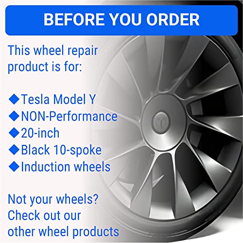 Premium Tesla Wheel Curb Rash Repair Kit for Model Y 20inch Black Induction Rims DIY Kit with