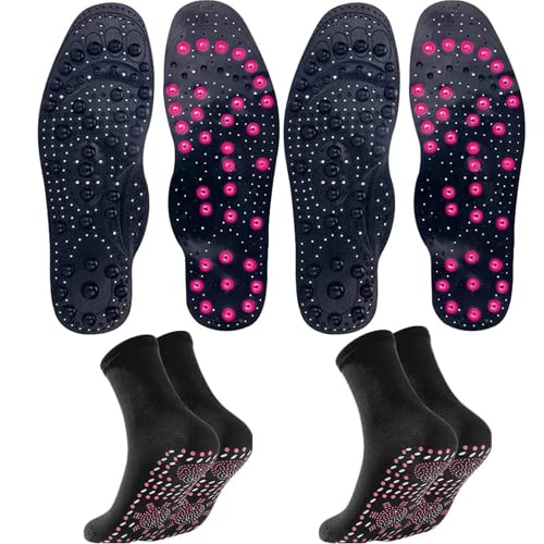 Reducefast Tourmaline Detox Sculpting Self-Heating Insoles, Lymphvitic Magnetisch Massage Insole with 68 Magnets, Tourmaline Acu