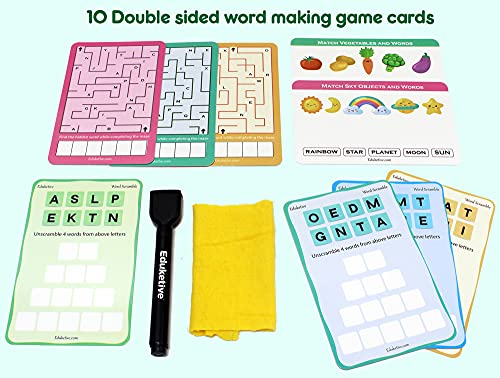 Image of Word Scramble (Pack of 6) Write & Wipe Reusable Activity Educational Game Birthday Return Gift Pack