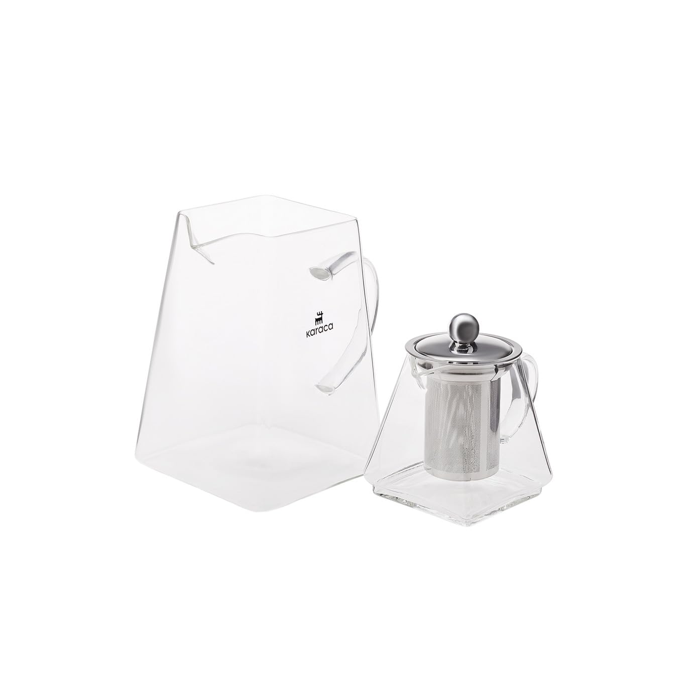 Théière Karaca Dora 2.6L - Verre Borosilicate, Passoire Inox, Induction, Lot De 2
