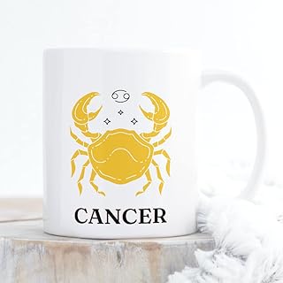 Astrology Zodiac Star Sign CANCER Printed Ceramic Mug | 330ml Personalized Unique Gift Mug For Men, Women, Sister, Mother, Daughter, Father, Office | June & July Horoscope Birthday Gift of Coffee & Tea Cups