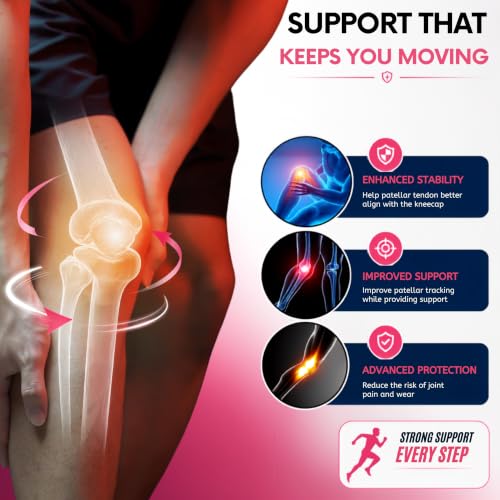 Image of Wonder Care Double Patella Strap Pink | Knee Support for Men & Women | Knee Cap Supporter for Gym, Running, Squats, Badminton & Daily Activities(2pec)