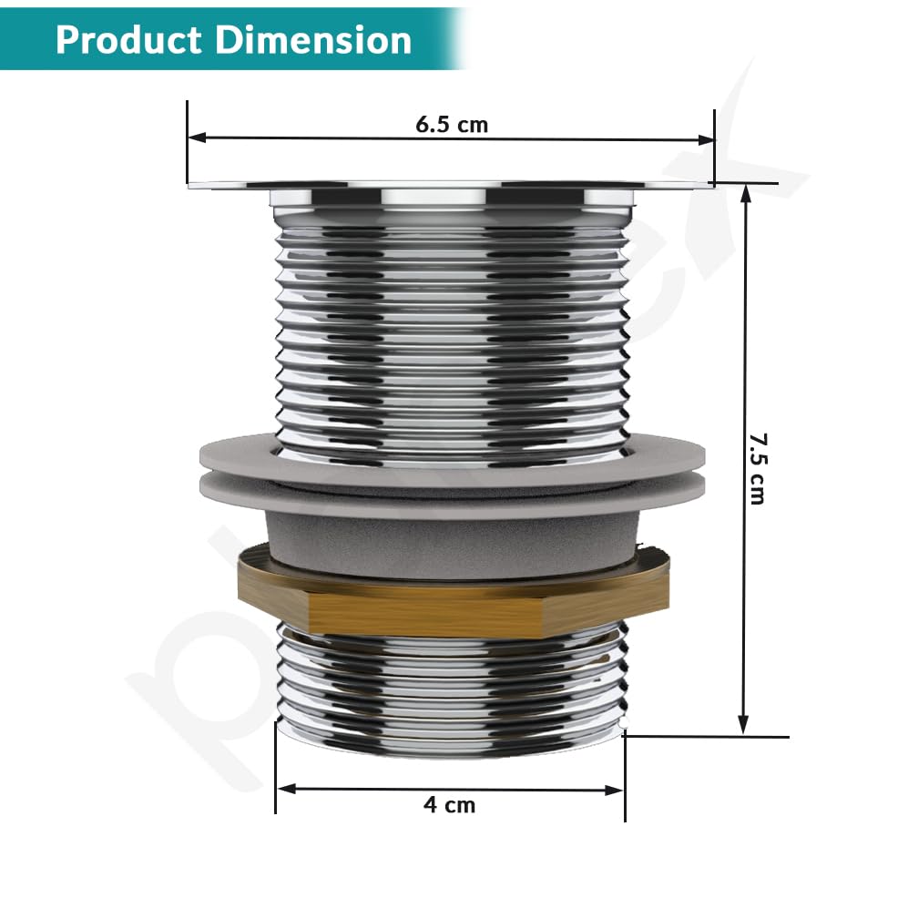Image of Plantex Stainless Steel Kitchen Sink Waste Coupling 3 inch Full Thread /Coupling for Wash Basin- Pack of 1 (Silver)
