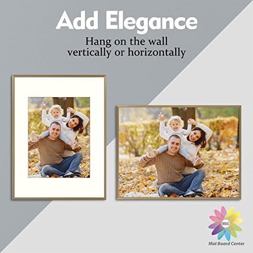 Mat Board Center, Set Of 3, 12X16 Aluminum Metal Picture Frames - Wall Display - For Art, Prints, Photos, Prints And More (Gold, 12X16) #TOP2