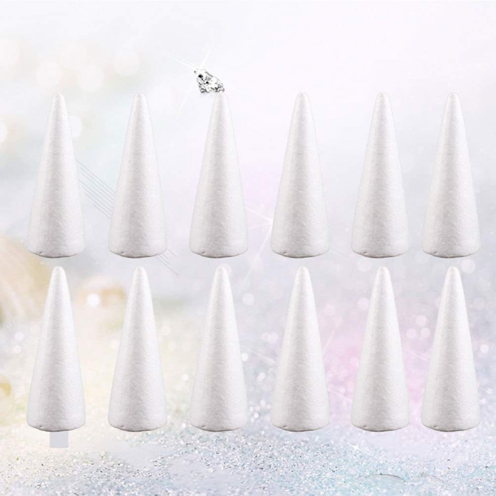 Generic 12 Pack Products Cones- Crafts White Cones DIY Craft Christmas Tree Cones Modeling Table Centerpiece and Floral Arrangements 3. 9 x 2. 1 x 3. 9 Inches, 10cm (0113YUN14X)