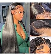 Straight Lace Front Wigs Human Hair Pre Plucked 13x4 HD Lace Frontal Wigs Human Hair with Baby Ha...