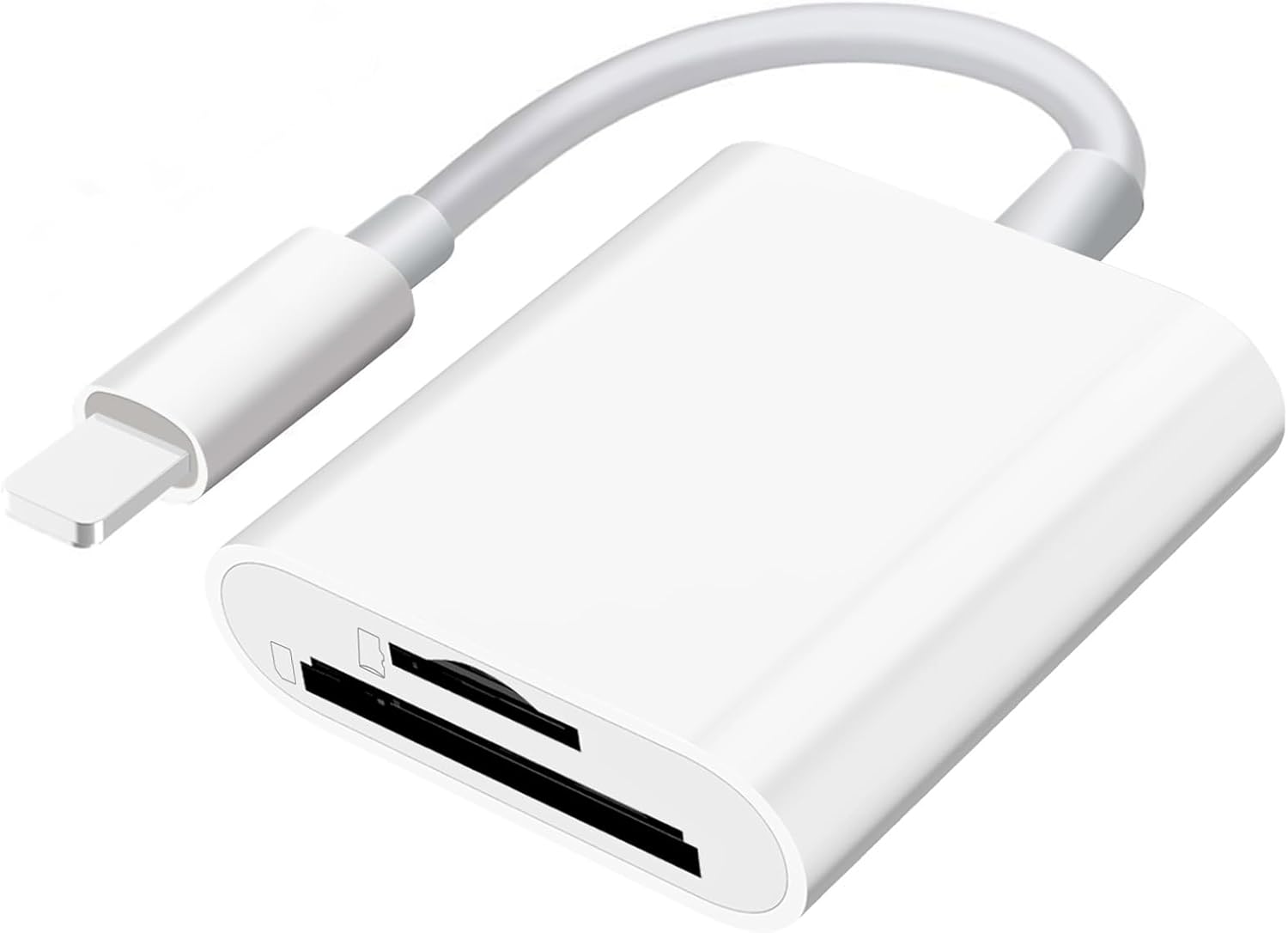 SD Card Reader for iPhone iPad Camera,Dual Card Slot Memory