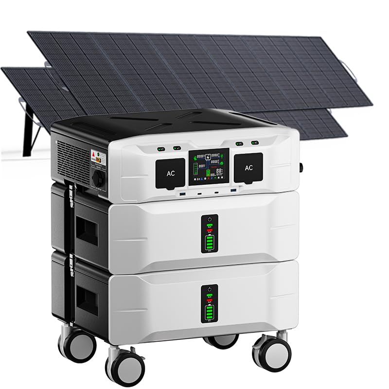 IEE SP5000 Portable Power Station Solar Generator with 2 500W Panels Included 5000W Peak 9000W 5120Wh EV-Grade LFP