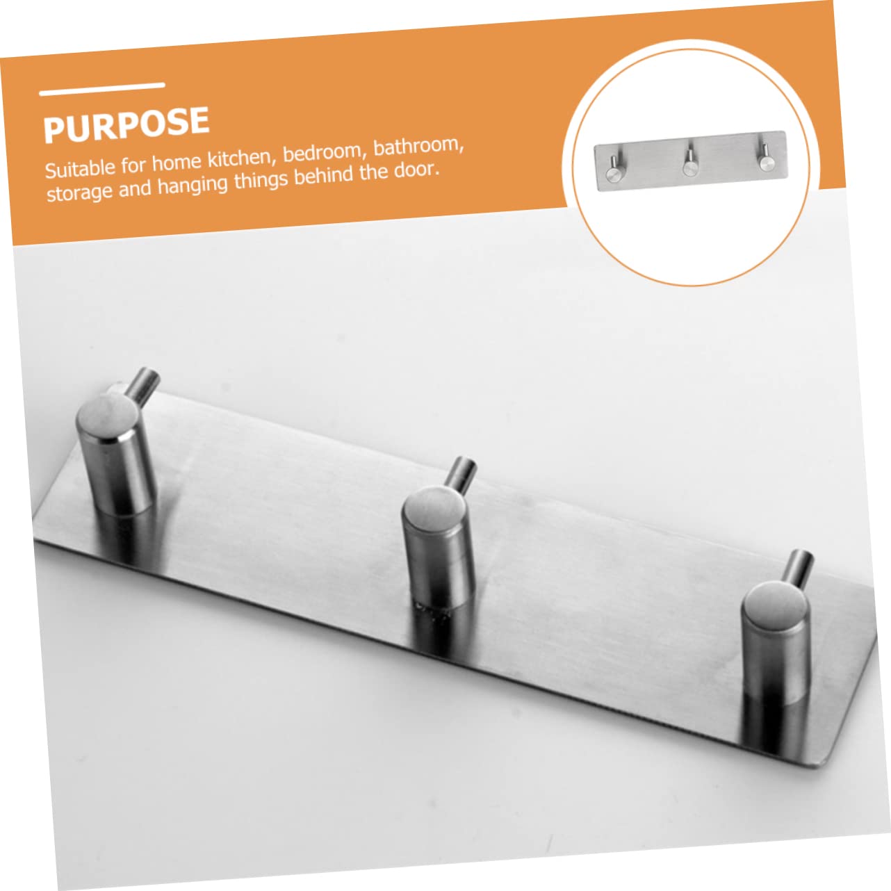 NUOBESTY 2 Pezzi Gancio Multifunzione Inossidabile Appendiabiti Muro da Porta Autoadesivo per Cucina Bagno e Camera da Letto Design per Organizzazione Ottimale