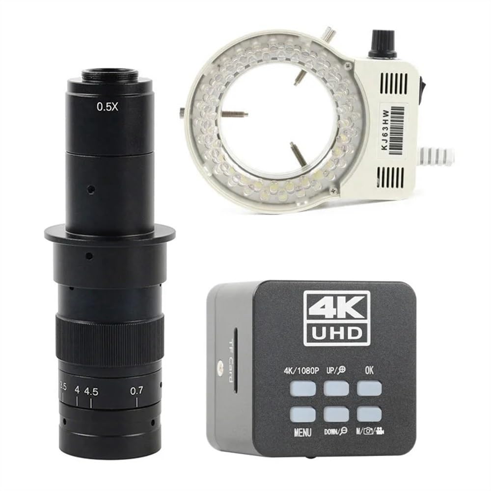 Microscope 4K UHD Microscope Camera 41MP HDMI USB Type-C IMX678 Industrial Digital Electronic Microscope with 180X Lens Light for Phone Repair Soldering