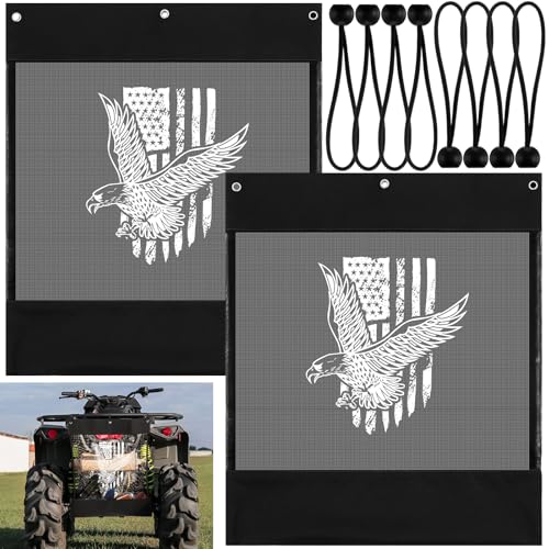Image of 2 Pcs UTV Mesh Trash Bag 22 x 26 Inch Universal UTV Trash Storage Sack Large American Flag Sack Universal Fit for UTV， ATV, Golf Cart, Boat