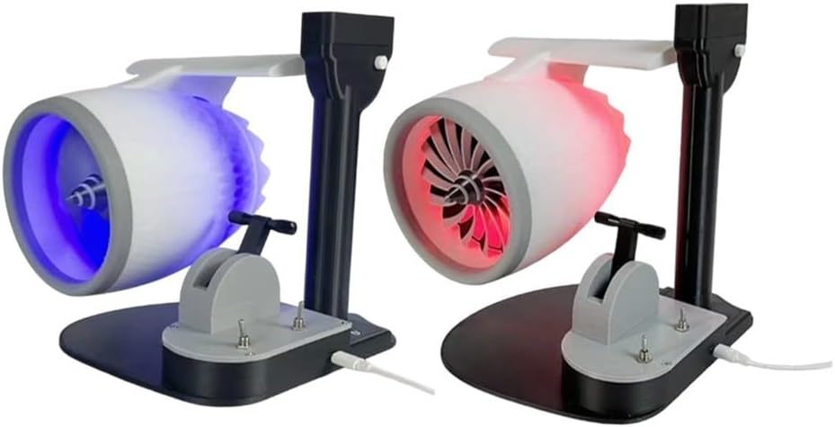 Minhe Desktop USB Fan With Innovative Jet Engine Design Featuring Humidifying Mist Function And Atmospheric LED Lighting For Workspace(Blue)