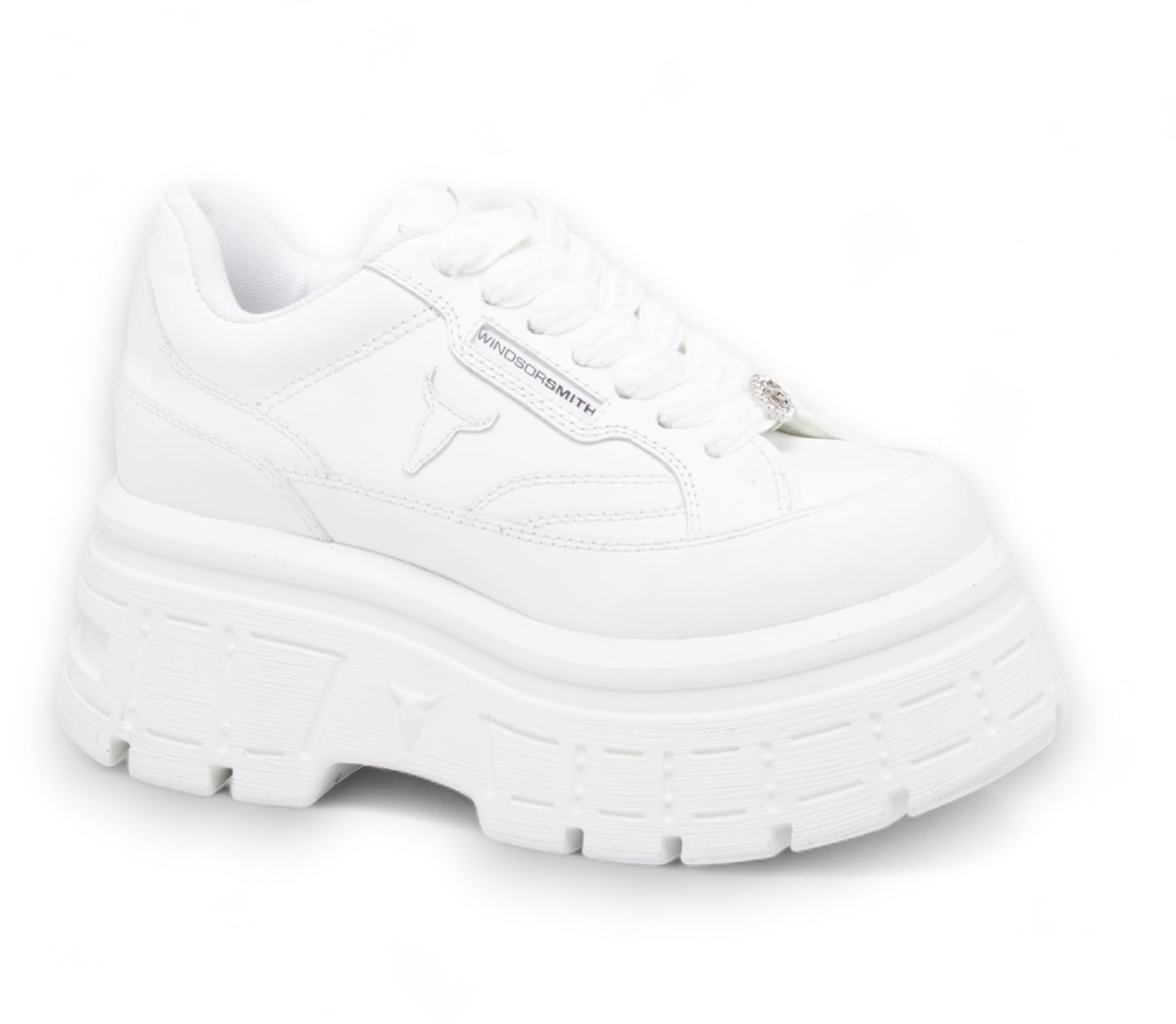 `Zapatillas Deportivas con Plataforma de Cuero Grueso Blanco para Mujer Windsorsmith - Swerve