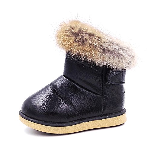 BEAU TODAY Girls Boys Snow Boots Winter Warm Waterproof Outdoor Non-Slip Cold Weather Comfortable Casual Shoes (Toddler/Little Kid)2