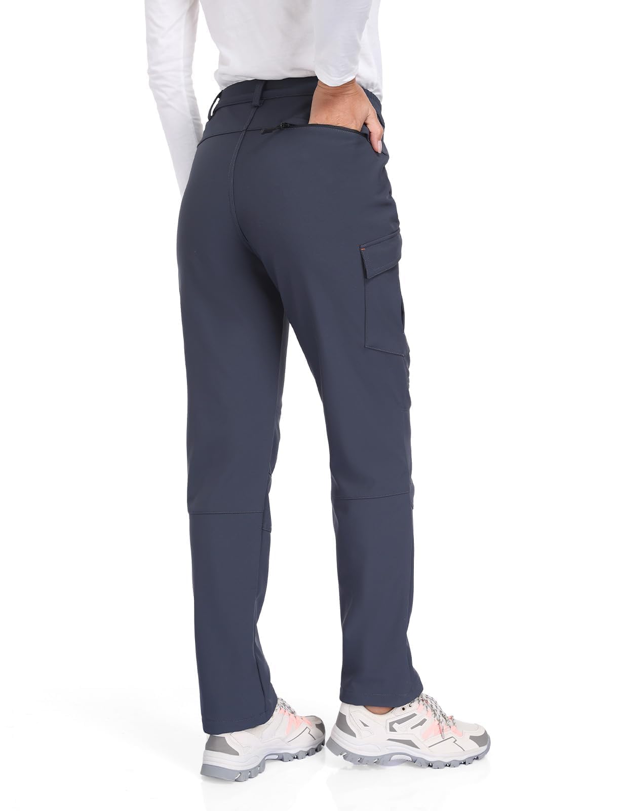 GymBrave Pantaloni Softshell Invernali Donna Impermeabili Imbottiti con Tasche a Zip per Trekking e Sci, Calda Pantalone da Esterno