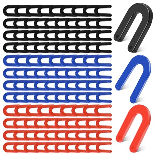 120Pcs Auto Lift Installation Leveling Shim Kit, U Shape Plastic Shims Lift Shims, Enduring Horseshoe Shape Shim Tile Spacer Car Lift Mount Leveling Shim for for Surface Mount Automotive Car Repair