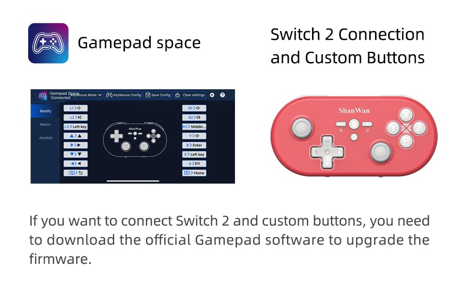 Screenshot of Gamepad Space software interface