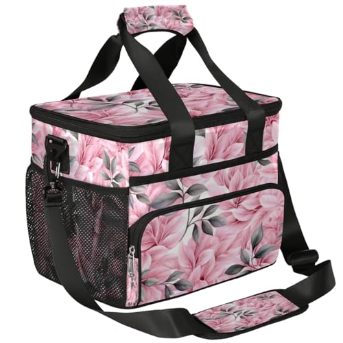 Leaves Insulated Picnic Backpack Lunch Box for Women Men Picnic Basket Tote Lunch Bag Picnic Bag Portable Lunch Bags for Picnic, Beach, Work, Trip,Office, Camp Floral Flowers
