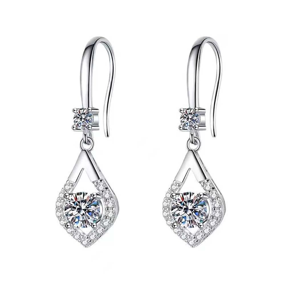 Moissanite Drop Ohrringe Sterling Silber Shining Ohrhaken für Frauen Mama Ihr sie