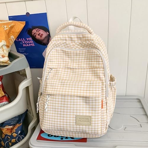 Kawaii Backpack Aesthetic Backpack Backpacks with Cute Pendant, Adorable Shoulder Bag (Yellow)2