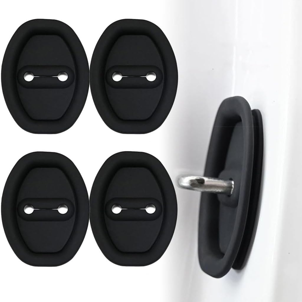 BKGLBFCH Car Door Latch Protector Cover for Jaguar XF 2016-2021,Door Lock Buckle Shield Door Catch Cap Vehicle Lock Guard Car Door Lock Cover,4PCS Black