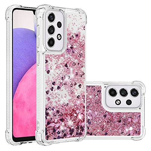Compatible con Samsung Galaxy A33 5G Glitter Fundas, Silicona Funda Protectora Bumper Antiamarillo Funda Móvil Transparente Bling liquida Carcasa Anti-Rasguños Ultrafina Cover para Galaxy A33 5G