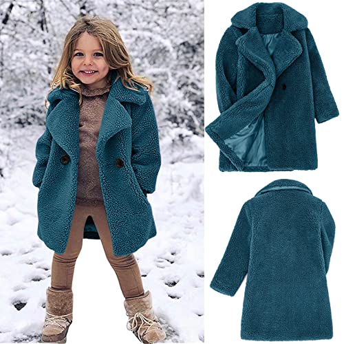 Toddler Kids Girls Fleece Jacket Solid Color Sherpa Jackets Fuzzy Cardigan Fall Winter Warm Coats Outerwear2