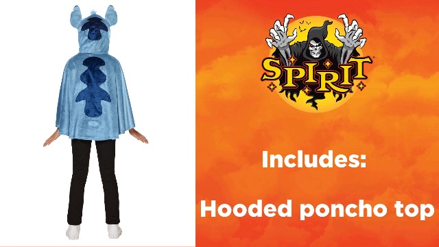 Disfraz poncho Stitch para niñas Lilo & Stitch miniatura 3