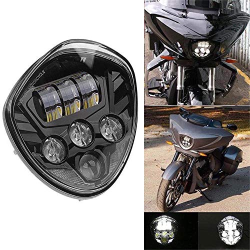 Motorcycle Led Headlight Assembly High&Low Beam Head Lamp Motorbike Driving Light for Victory 2007-2016 Cruisers Cross Country Kingpin Vegas