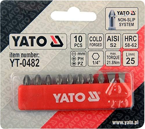 Yato YT-0482 - Bit Screwdriver Set for 25 mm 10pcs, Variety pack - Image 4