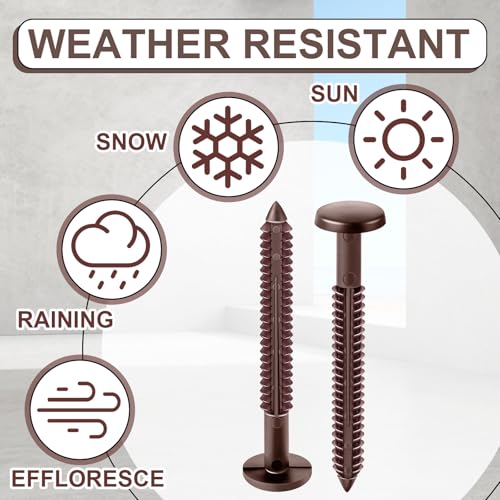 Image of Blulu 18 Pcs 3 Inch Vinyl Shutter Fastener Window Panel Peg Lok Pin Pegs Screws Shutter Spikes Anchor (Bordeaux Red)