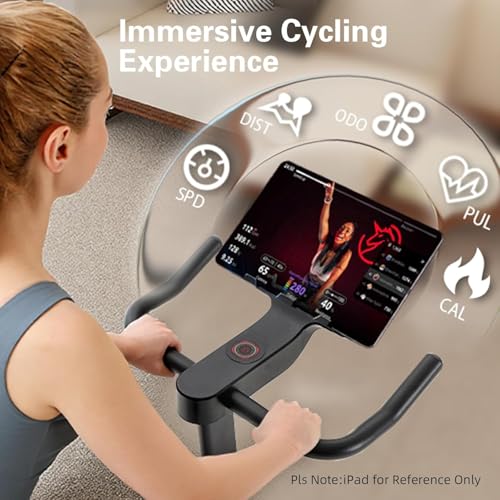 Bluearth Heimtrainer Fahrrad mit Magnetischem Widerstand, Hometrainer Fahrrad mit Smart App, Leise & Bequem Indoor Spinning Bike mit Immersivem Erlebnis und Live-Kursen, Max. 150KG – Bild 4