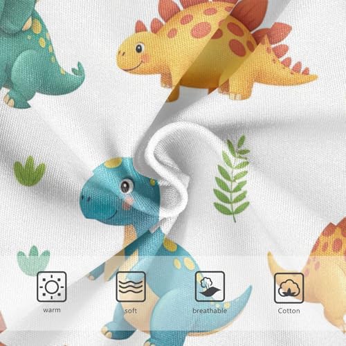 Toddler Briefs, Cute Dinosaurs White Cotton Underwear for Girls, 2–8 Years3