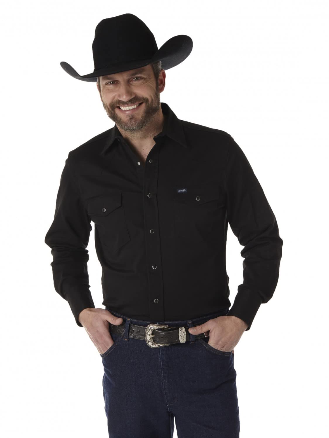 WranglerMen's Work Western Rigid Denim Long Sleeve Shirt