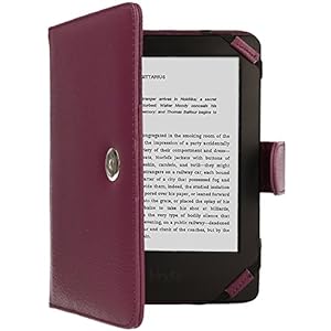 TECHGEAR Purple Kindle PU Leather Folio Case Cover With Magnetic Clasp made for Amazon Kindle eReader & Kindle…