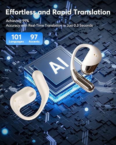 Image of AI Translation Earbud - 198 Real Time Languages Translator, 4 in 1 Ear Buds Audifonos Traductores Ingles Espanol 60H Wireless Earbuds Bluetooth Translating Headphone for Travel Meeting Learning