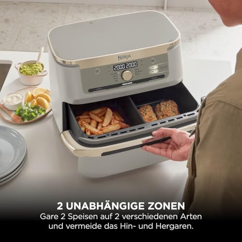 Ninja Foodi FlexDrawer Heißluftfritteuse Dual Zone Stone Gold AF500EUSD – Ansicht 5