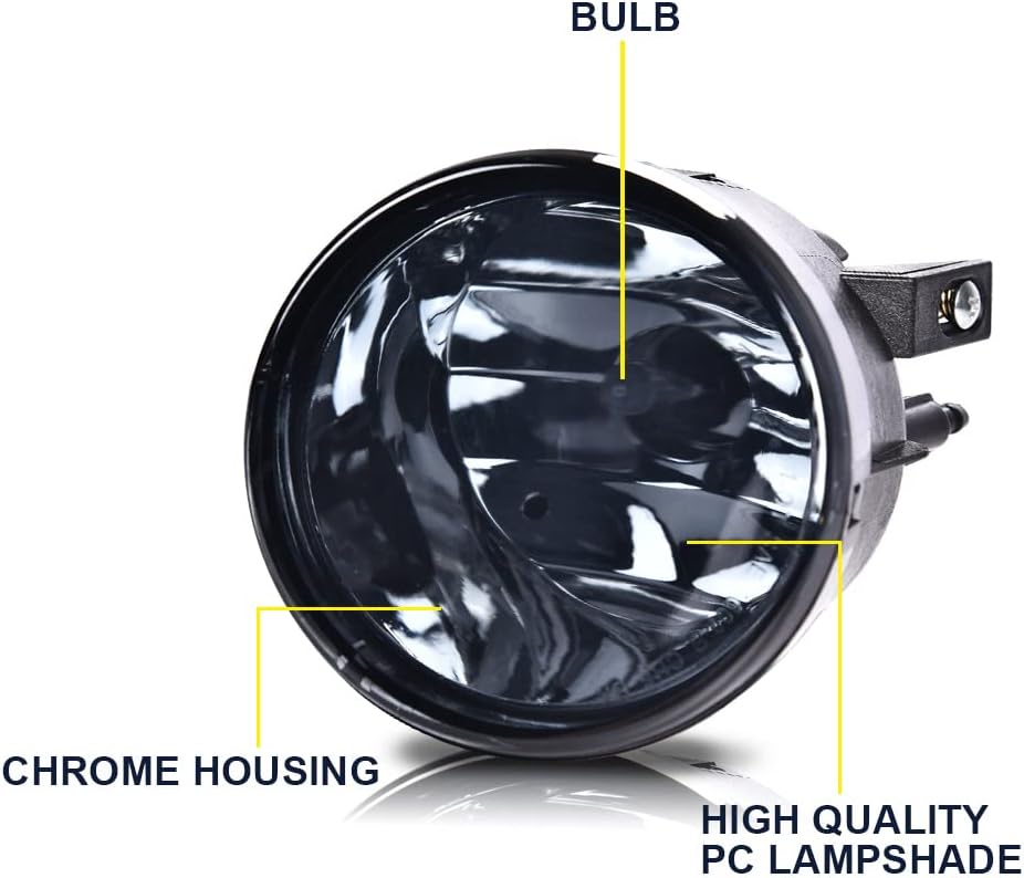 PIT66 Front Bumper Fog Lights, Compatible with 2004-2015 Nissan Titan/2005-2007 Nissan Armada Fog Lamp Assembly Driver & Passenger Side Left/Right Smoky Lens, faros antiniebla